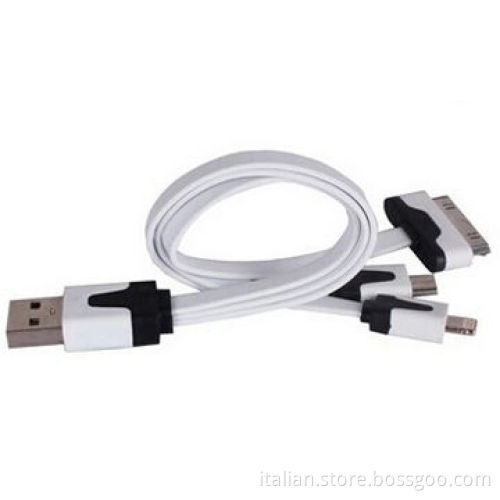 3-in-1 USB data cable for smartphones